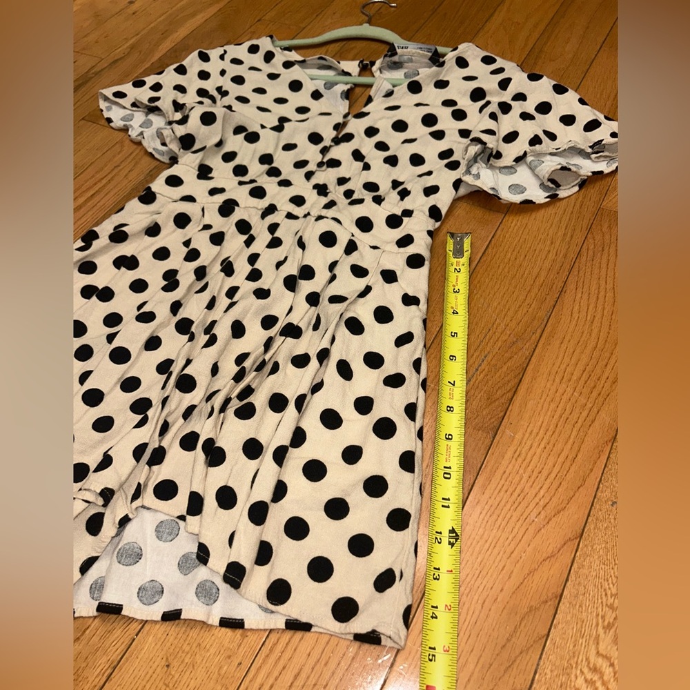 Zara Polka Dot cream and‎ black Romper Size Medium - Picture 6 of 7